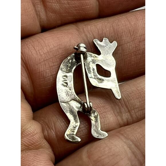 Native American Sterling Silver handmade KOKOPELLI pin Brooch - Picture 3 of 9